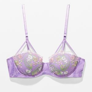 SAVAGE X FENTY | bohemian paisley embroidered caged bra | size 36B